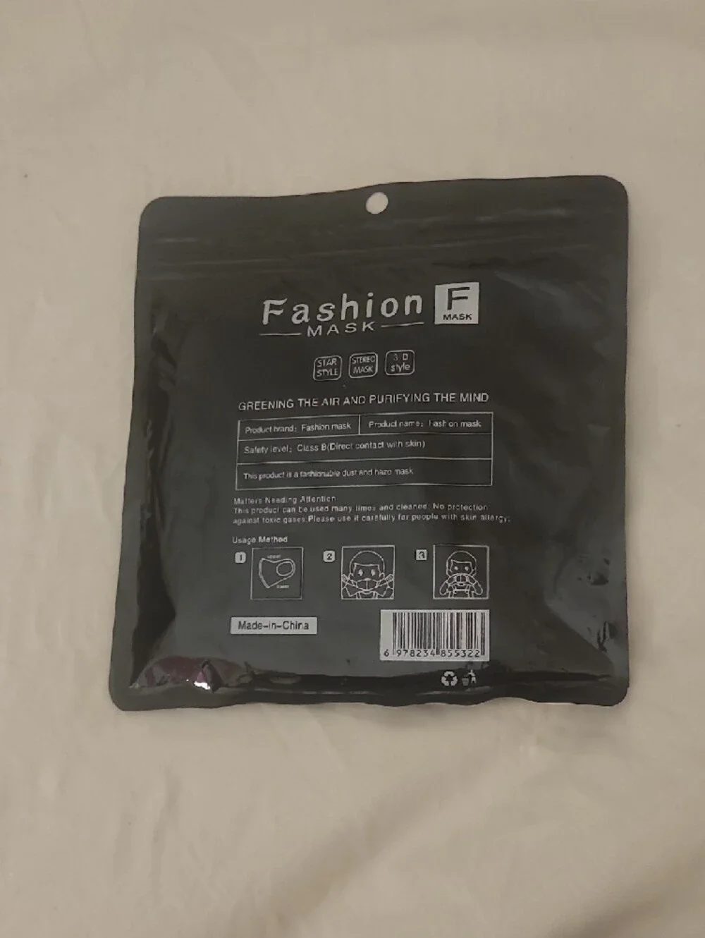 Fashion Mask Black with Silver Dots